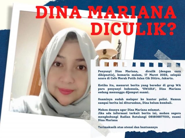 Dina Mariana Dikabarkan Hilang Diculik, Suami Bilang Sudah Ditemukan