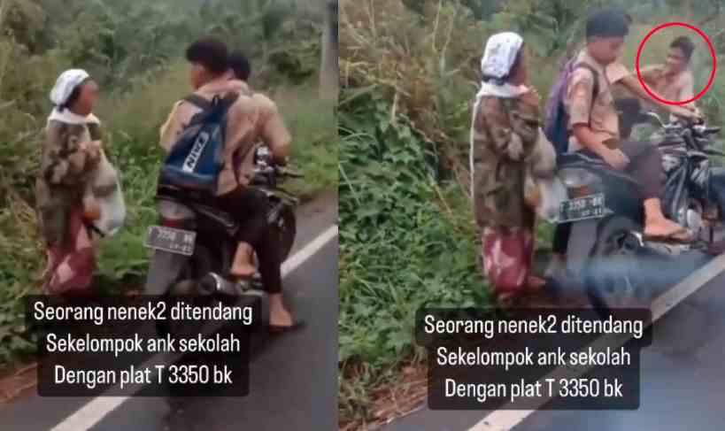 Video Viral Pelajar Tendang Nenek