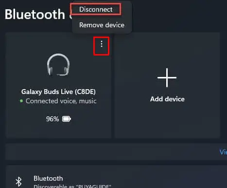 Disconnect Galaxy Buds Dari Laptop