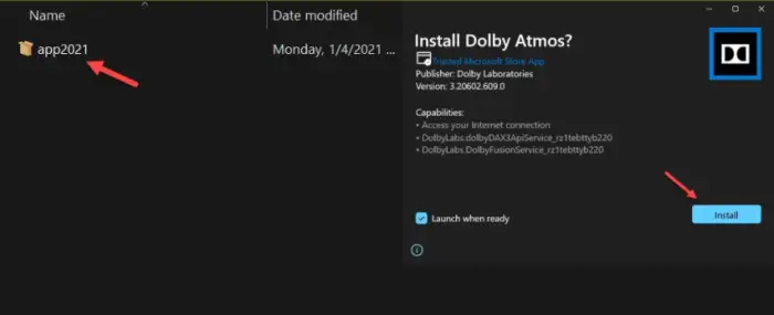 Instal Aplikasi Dolby Atmos di Windows 11