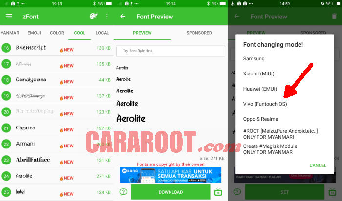 Cara Mengganti Font Vivo via zFont