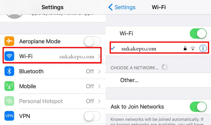 Pengaturan Wifi iPhone