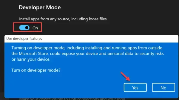 Aktifkan Developer Mode Windows 11