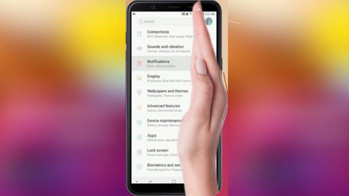Cara Screenshot Samsung A51 A52 A50 Dengan Palm Swipe