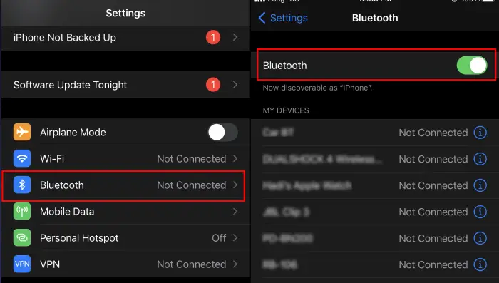 Aktifkan Bluetooth iPhone