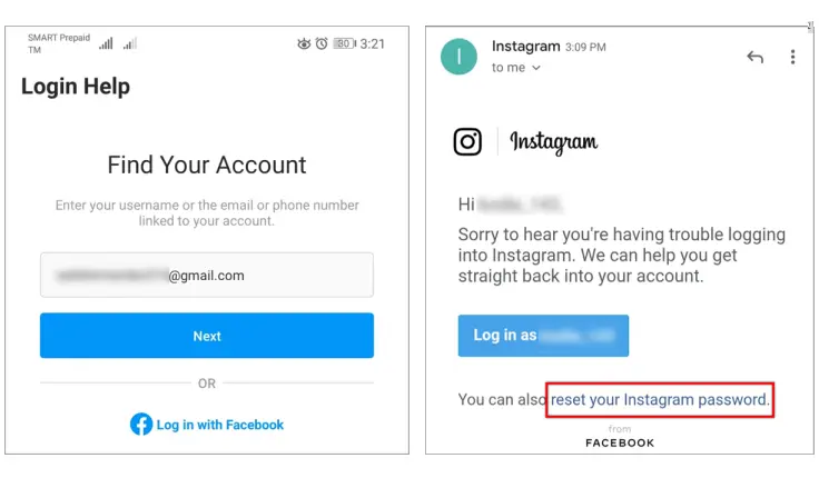 Reset Password Instagram