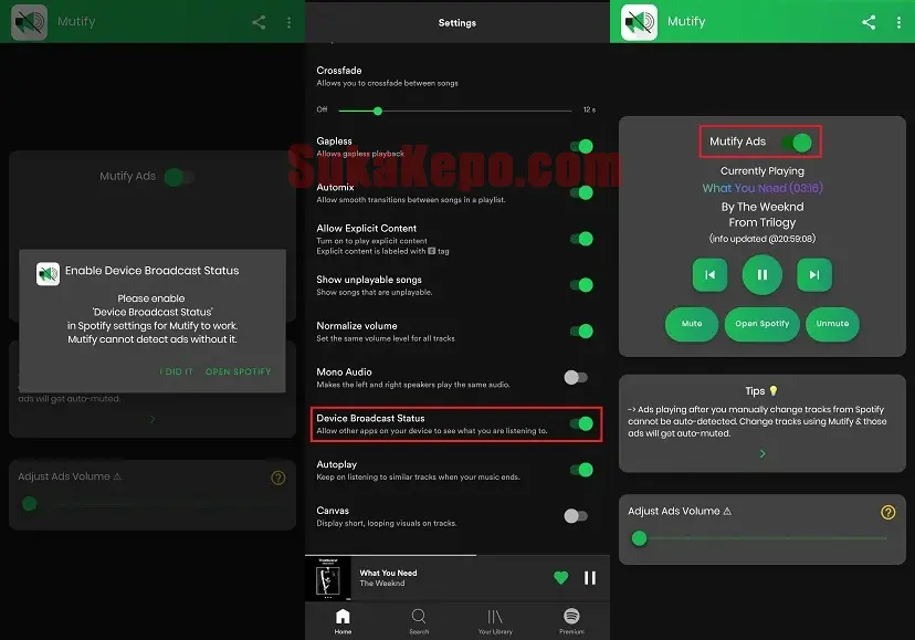 Mutify Blokir Iklan Spotify