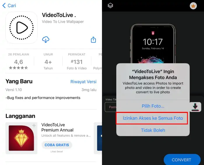 Install Aplikasi VideoToLive