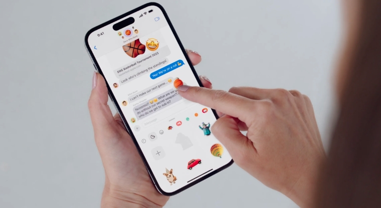 Stickers feature in iOS 17