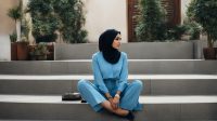 kombinasi warna baju biru muda cocok dengan jilbab warna apa