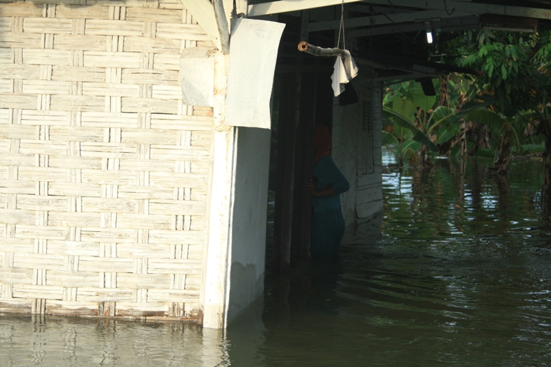 Rumah warga Gerdu yang sudah tergenang air seminggu lamanya